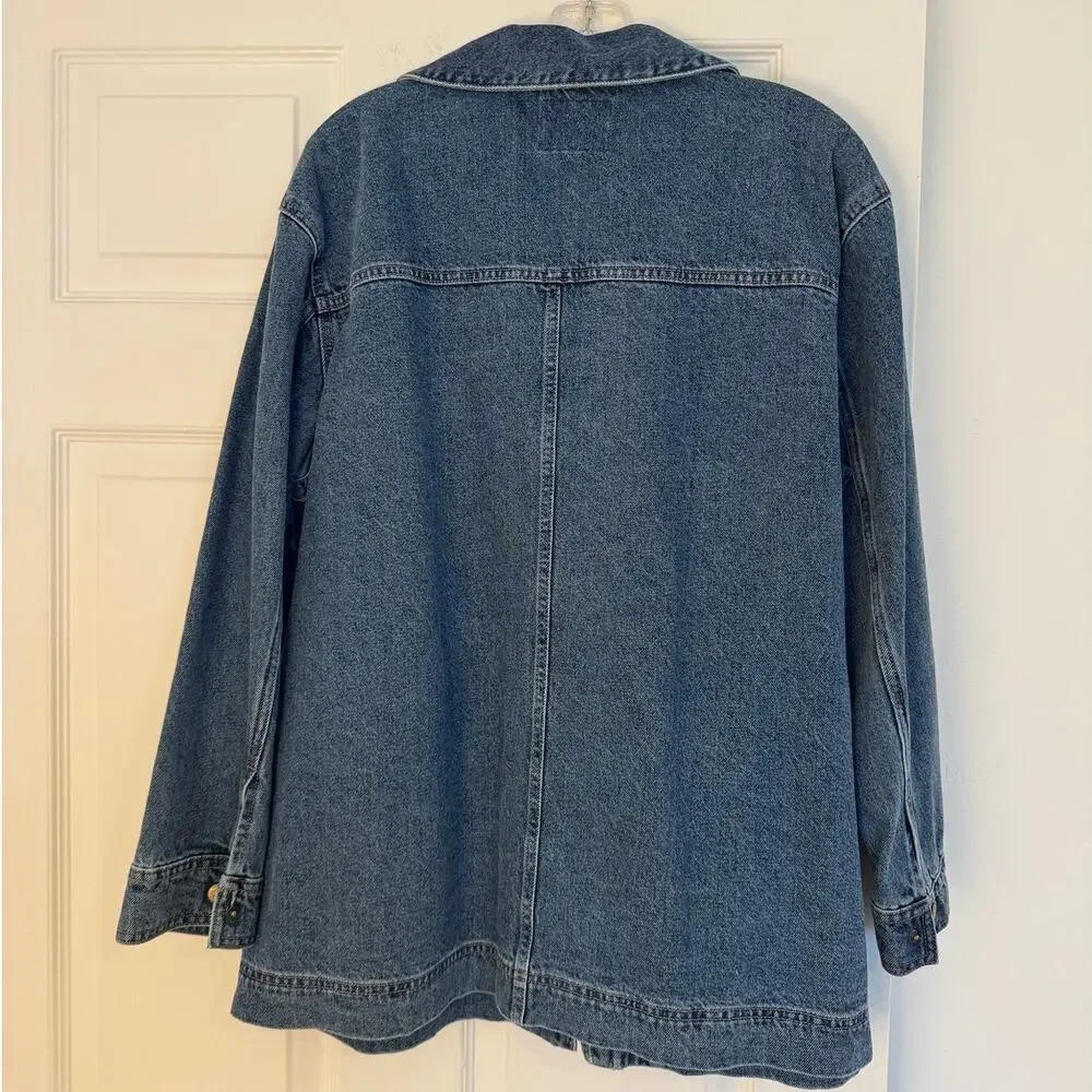 Old Navy Denim Barn Coat Jacket Women’s XLarge Button Front Chore Coat Excellent - Picture 2 of 6
